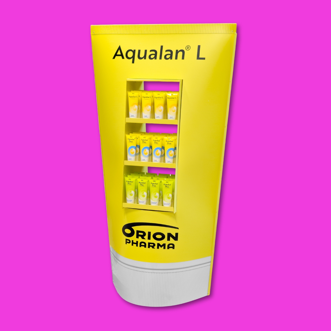 Tuubin muotoinen myyntiteline